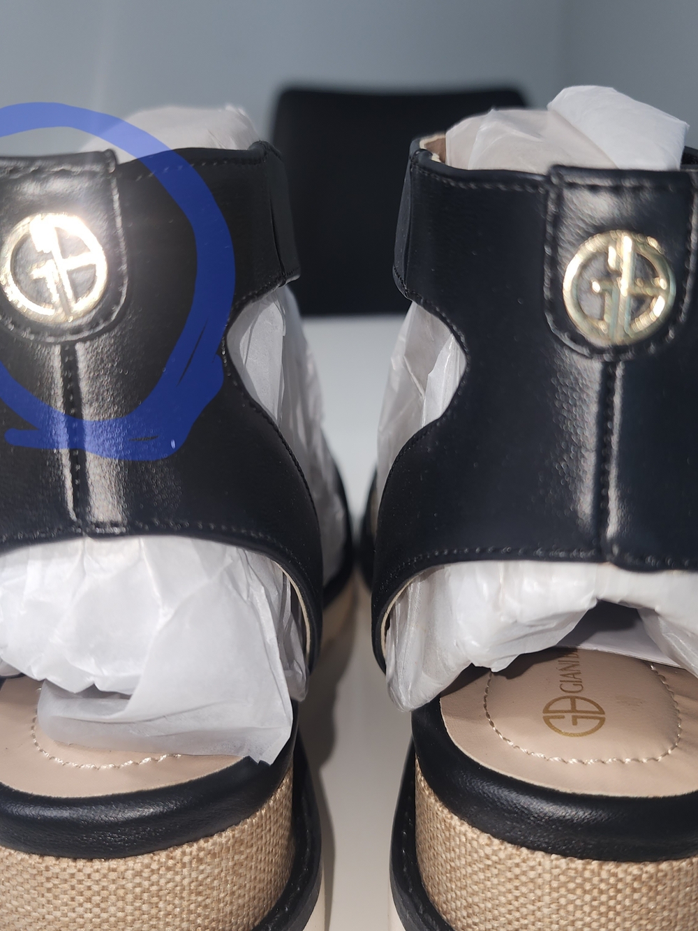 Giani Bernini Women's Black Ankle-Strap Platform Sandals Size 7.5 - Picture 9 of 13